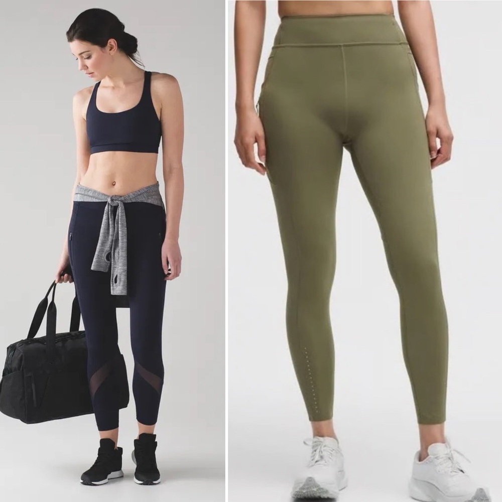 Lululemon Inspire Tight and Fast and Free Leggings bundle each sz 6 🖤💚🖤💚